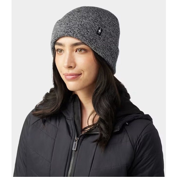 Smartwool‎ Women\'s Black Cozy Cabin Merino Wool Knit Cuffed Beanie Hat OS NWT